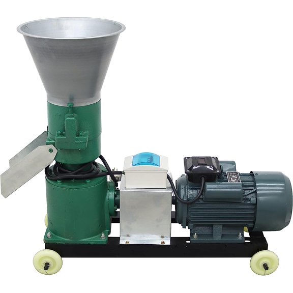 5mm Animal Pellet Feed Mill Grinder Maker Pellet Fodder Pelletizer for Farm Chicken Cow 150KG/H 220V
