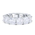 thumbnail image 1 of 5mm Asscher Cut Full Eternity Wedding Band CZ Ring 925 Sterling Silver Size 10, 1 of 6