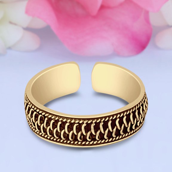 5mm Bali Design Toe Band Ring 925 Sterling Silver Thin Adjustable Stylish Rings For Women