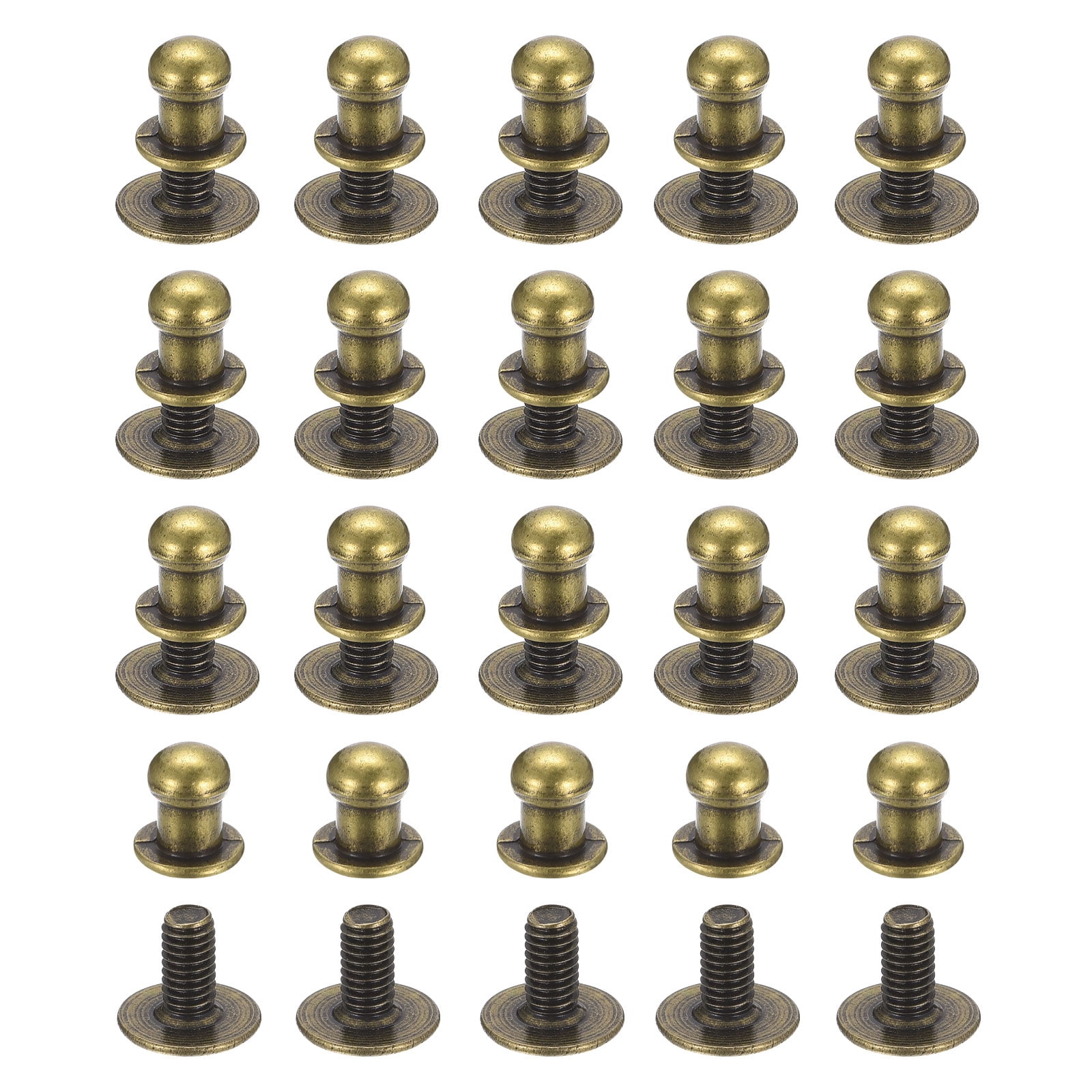 5mm Ball Head Stud Rivets Screw Back, 50Pack Round Head Button Nipple ...