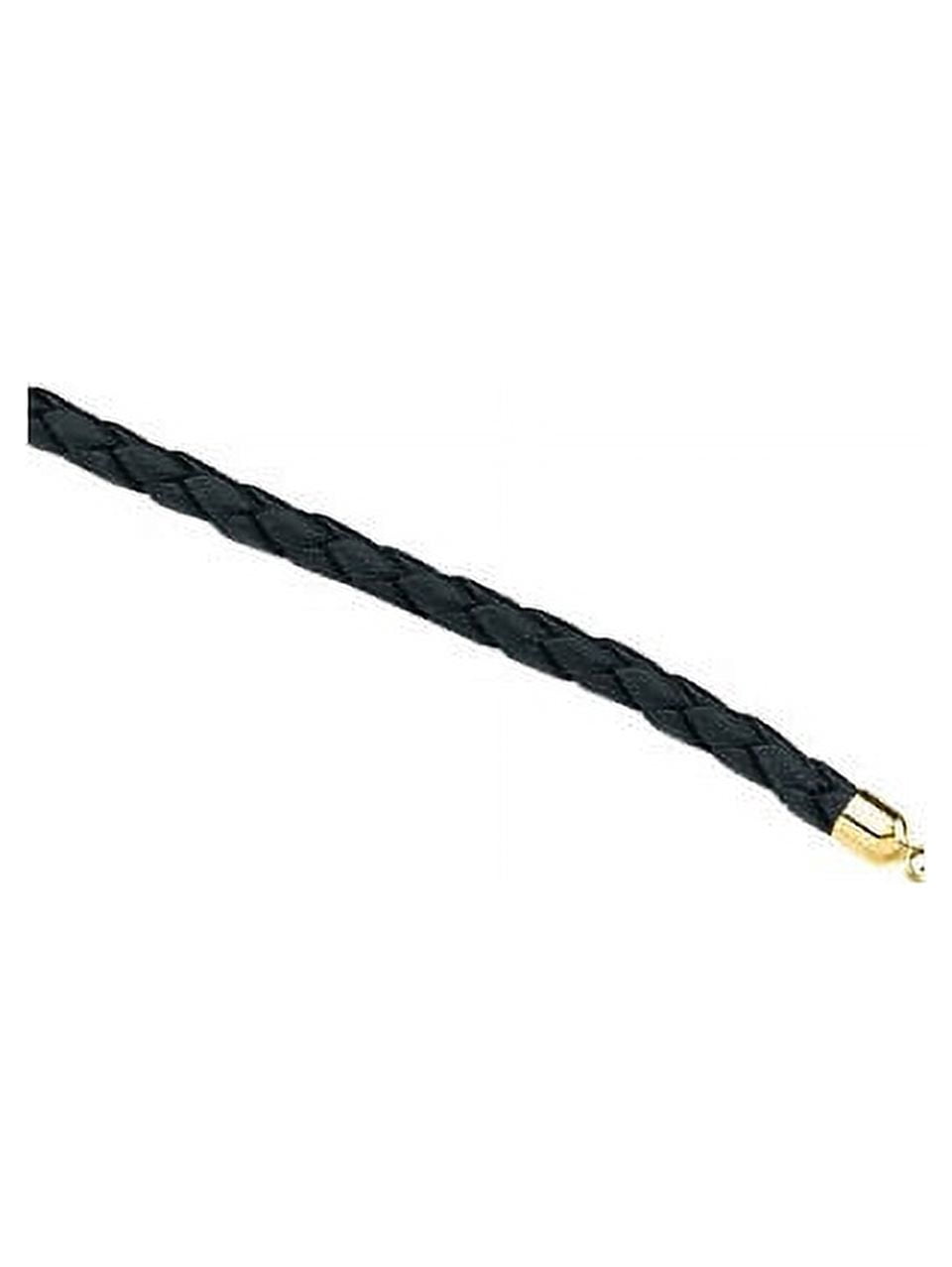 5mm Black Braided Leather Cord