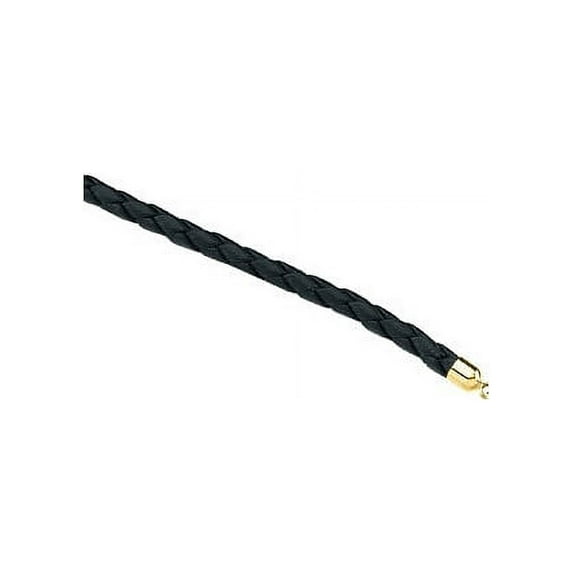 5mm Black Braided Leather Cord