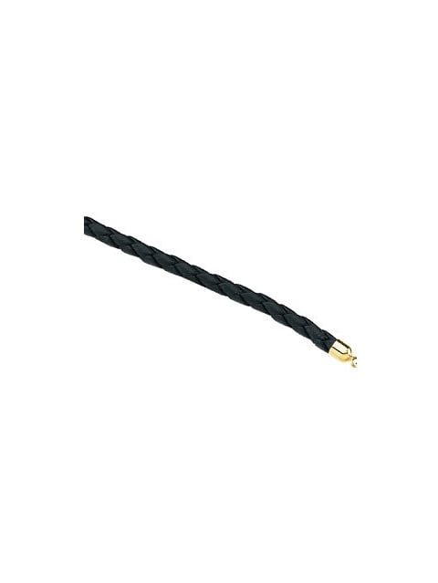 5mm Black Braided Leather Cord