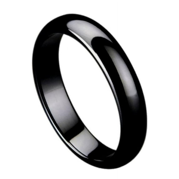 5mm Black Ceramic Domed High Polished Wedding Band Ring For Men Or Ladies
