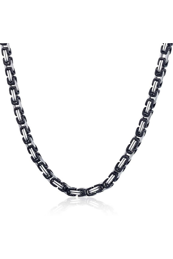 5mm Byzantine Box Link Necklace Chain Stainless Steel Jewelry For Men 22inch 24inch