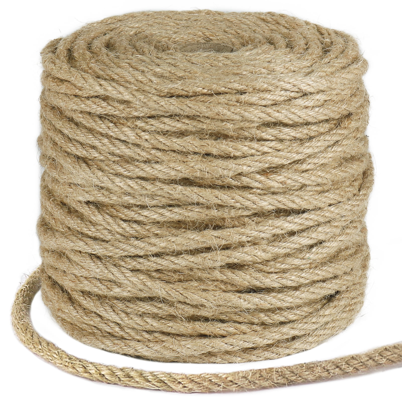 Twisted 3 Strand Natural Cotton Rope 40 and 100 Foot Kits in 1/4