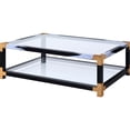 thumbnail image 1 of 5mm Clear Tempered Glass Top and Shelf Coffee Table with Open Storage for Living Room Organization, 1 of 3