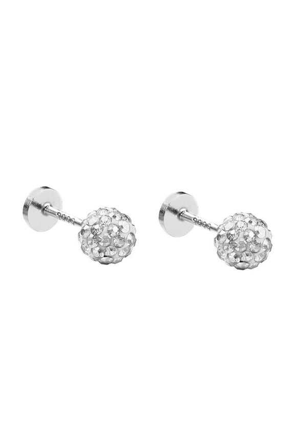 5mm Crystal Ball Cartilage Labret Stud Earrings 925 Sterling Silver CZ Tragus Lip Monroe Helix Nose Rings Body Pierced Studs for Women 20G