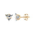 thumbnail image 1 of 5mm Cubic Zirconia Stud Earrings for Women 18K Gold Plated 316L Surgical Steel Triangle, 1 of 1