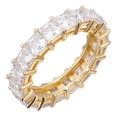 thumbnail image 1 of 5mm D color Princess Cut (Square) Moissanite Iced Out Eternity Band Ring for Women Hip Hop 14k Gold Plated Solid 925 Silver Ring By Classy Jewels 8.5ct, 1 of 5
