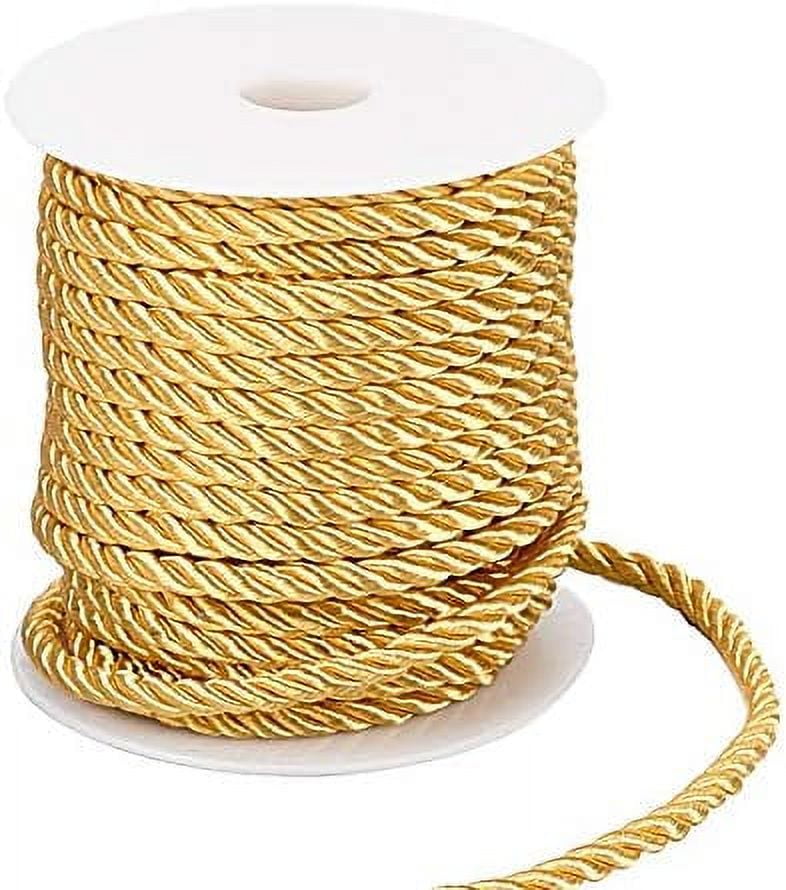 8 mm Gold Satin twist cord, Gold decoration trim (5yards) Gold cord,braided  Shiny Cord Choker Thread Twine String Rope Piping Supplies
