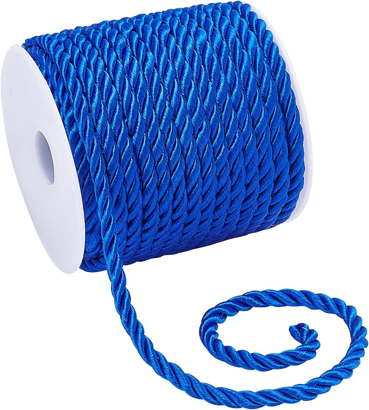19.6 Yard Twisted Cord Rope 5mm 3-Ply Polyester Cord Decorative Twisted Cord  Midnight Blue Silk Rope for Christmas Valentine Party Home Decor Gift Bag  Curtain Upholstery Costume 