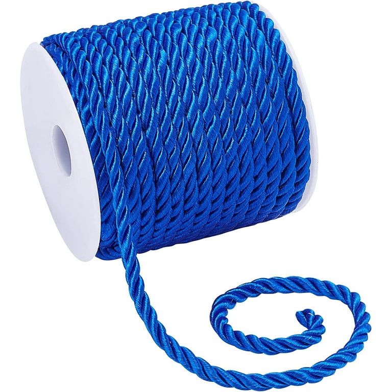 5mm Decorative Twisted Rope Blue Polyester Twine Cord Rope String Thread  Shiny Cord for Christmas Home Décor Upholstery Curtain Tieback Graduation  Honor Cord Bag Drawstrings 19 Yards 
