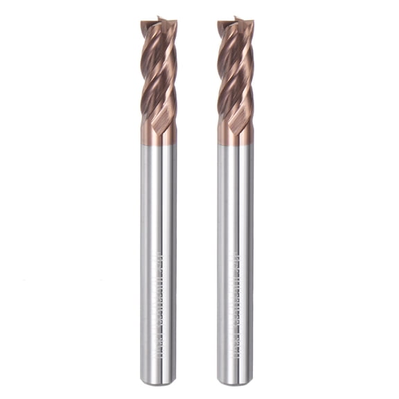 5mm Dia 5mm Straight Shank HRC55 Carbide AlTiN Coated 4 Flute Square End Mill 2pcs
