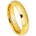 thumbnail image 1 of 5mm Dome Tungsten Wedding Band - Polished Finish Yellow Gold Plated Comfort Fit Tungsten Carbide Ring - Tungsten Anniversary Ring TN100s5.5, 1 of 3