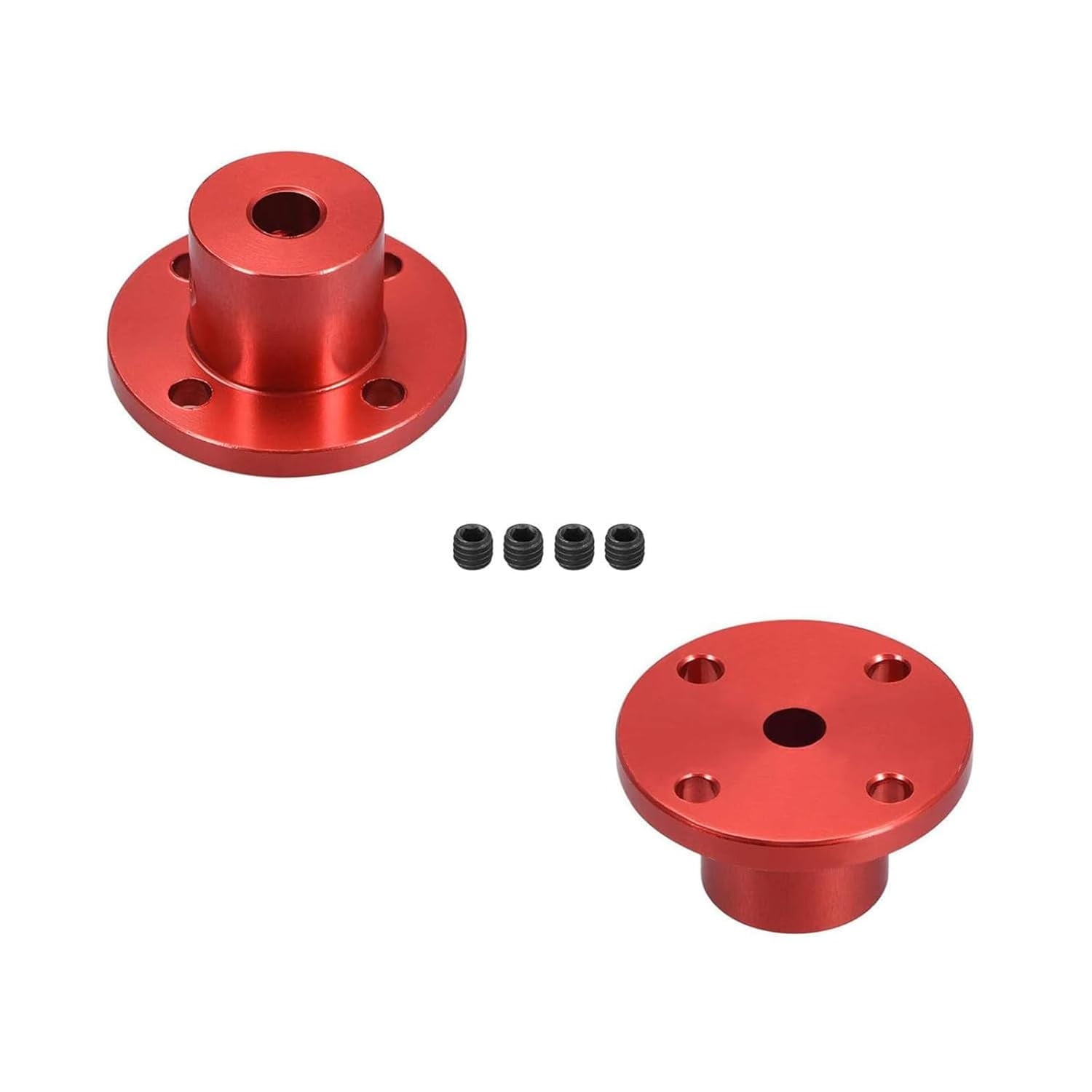 Uxcell 4 Pcs 8mm Flange Coupling Connector Rigid Guide Model Coupler With Mini Hex Wrench And Fastening Screw
