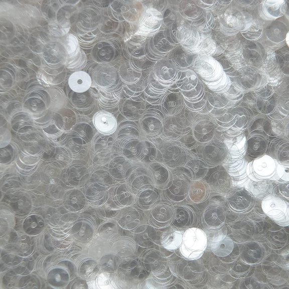 5mm Flat Round Sequin Paillettes Clear Crystal Transparent Made in USA.