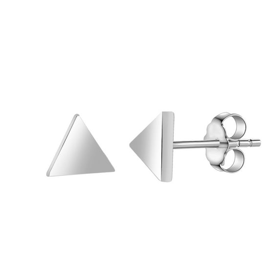 5mm Flat Triangle Stud Earrings for Women 316L Surgical Steel