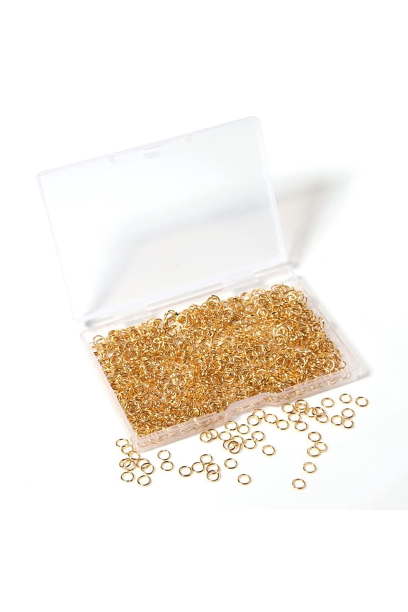 1000 Pcs 5mm Open Jump Rings Gold Plated, Jewelry Making Supplies Bulk for DIY Craft Earring Necklace Bracelet Pendant Keychain Accessories, Gold