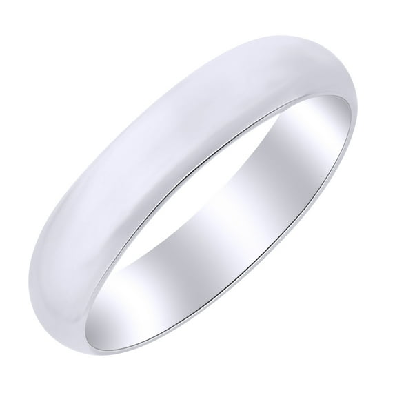 AFFY 5mm Half Round Band Ring in 10k White Gold Ring Size - 13.5