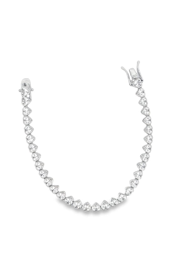 5mm Heart Bezel CZ Tennis Bracelet (H103/I452)