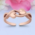 thumbnail image 1 of 5mm-Hearts Toe Band Ring 925 Sterling Silver Thin Adjustable Stylish Rings for Women, 1 of 5
