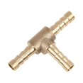 thumbnail image 1 of 5mm Hose Barbed Brass 3 Way Tee Connector Thread Joiner Adapter for Fuel Air Water Gas Oil Pipe, 1 of 4
