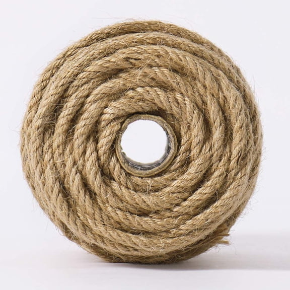 5mm Jute Rope, 100 Feet 4Ply Twisted Heavy Duty and Thick Twine Rope for Gardening, Crafting, Bundling, Cat Scratching Post, Home Decor, Christmas Decorations