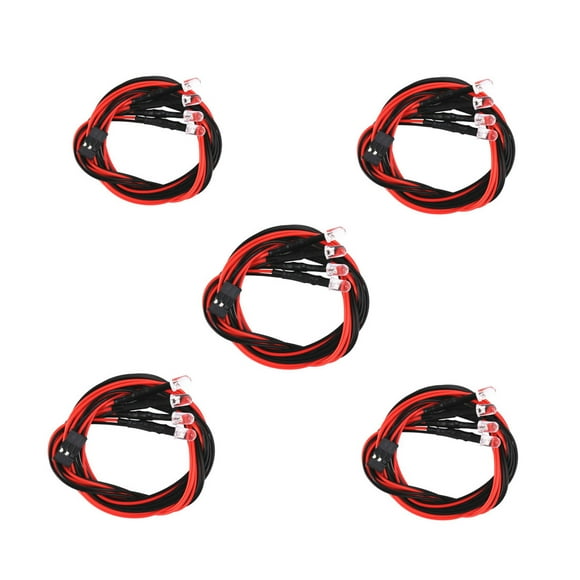 5mm LED Car Lights 2 White 2 Redness for Remote Control Car Models LED Lights for Toy Car Indoor Outdoor Play