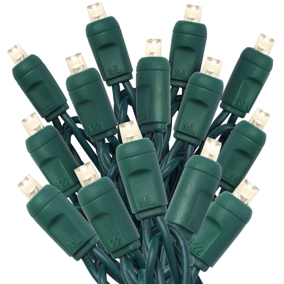 5mm LED Mini Christmas Light Strings | Wide-Angle Christmas Light Bulbs | 1 strand