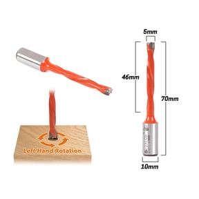 5mm Left Hand Brad Point Boring Bit - 10mm Shank - Yonico 41205L