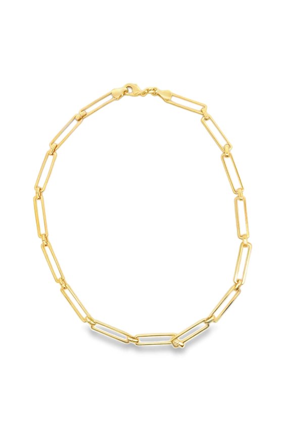 5mm Long Rectangle Paper Clip Chain (F163)