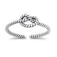 thumbnail image 1 of 5mm-Love Knot Toe Band Ring 925 Sterling Silver Thin Adjustable Stylish Rings for Women, 1 of 5