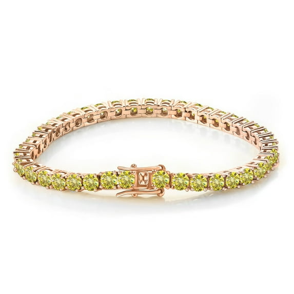 5mm Moissanite Tennis Bracelets Women Gold Bracelets D Color VVS1 Clarity Yellow Diamond Tennis Bracelets S925 Sterling Silver Bracelets for Women(6-8 inchs)