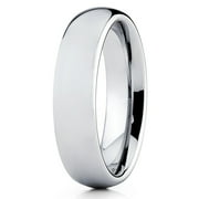SILLY KINGS 5mm Polished Silver Tungsten Carbide Wedding Band Gray Tungsten Ring Classice Dome Comfort Fit