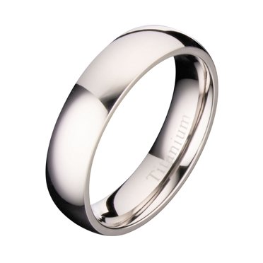 Tommyway Jewelry Titanium Mens Coffee Toned Cuban Chain Wedding Band - Comfort Fit