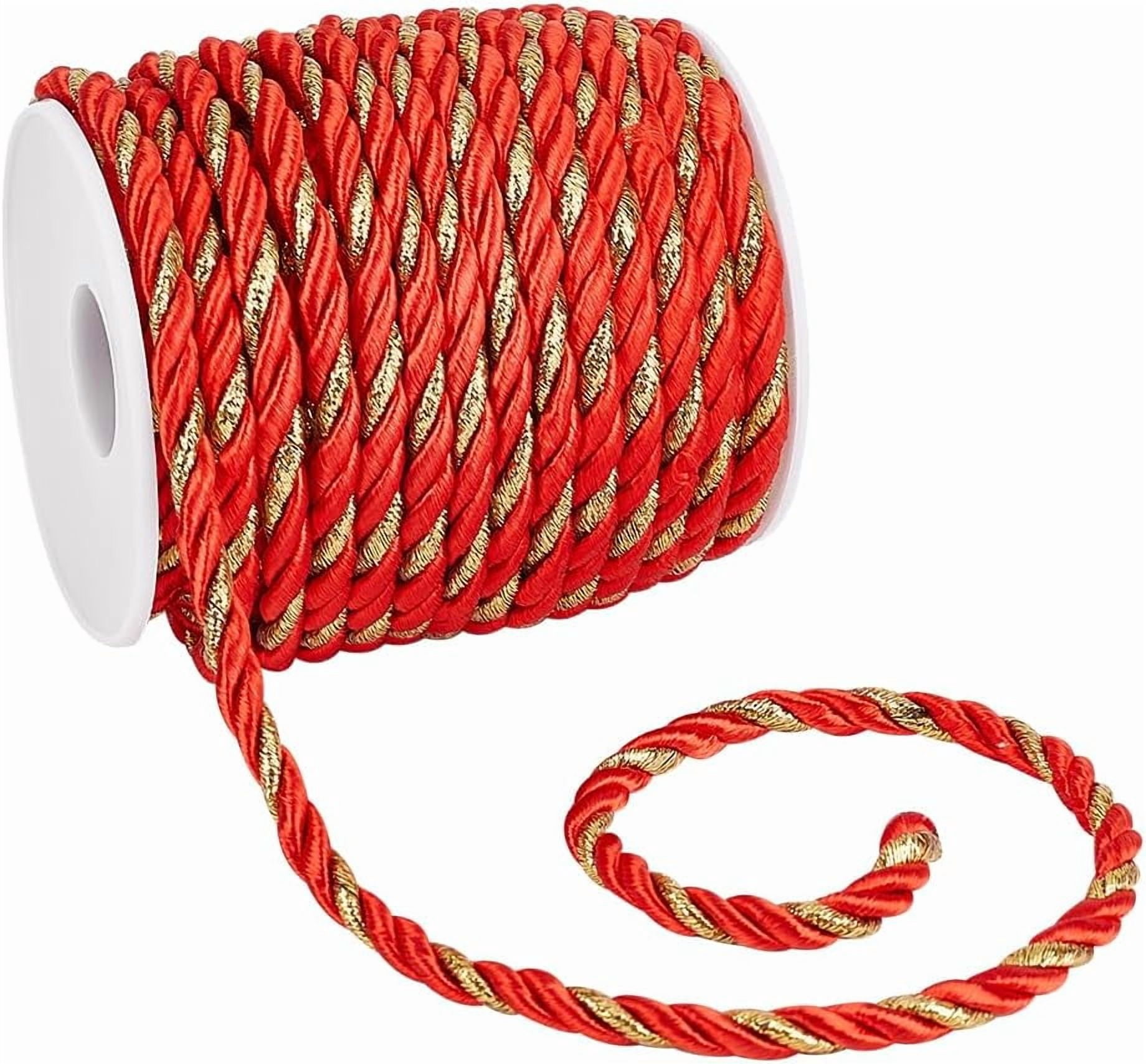 Graduation Rope Red 5mm Red Gold Rope 19 Yards Cord Trim Craft Window Decorative Rope ...