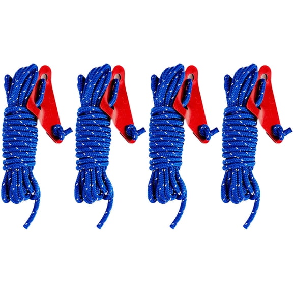 5mm Reflective Guyline Tent Rope Camping Cord Paracord for Tent Tarp, Canopy Shelter, Camping, 4 rolls totaling 52 feet