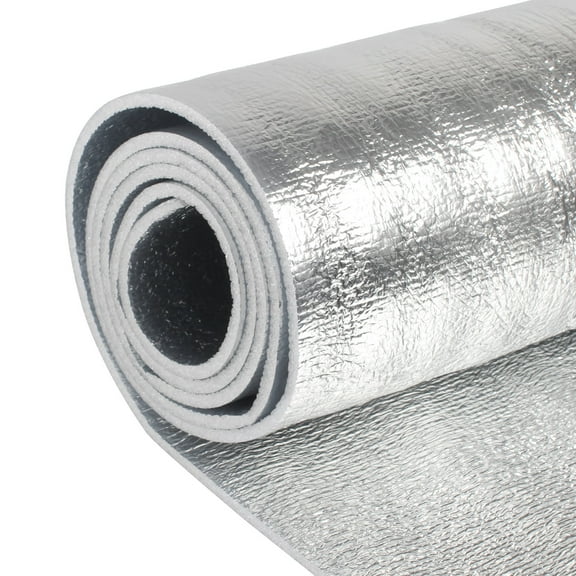 5mm Reflective Insulation Foam Core Radiant Barrier 40“ × 80” Double Side Foil Cold and Heat Shield Thermal Insulation for Ceilings,Walls,Steel Buildings,Roofing ect