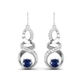 thumbnail image 1 of 5mm Round Blue CZ 925 Sterling Silver Infinity Women Dangle Earrings, 1 of 4