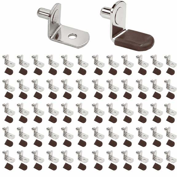 50PCS 5mm Shelf Support Pegs, Heavy Duty Metal Cabinet Shelf Pins and Clips for Wood Shelving, Bookshelves, Kitchen Cabinets, Closets and Furniture