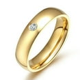 thumbnail image 1 of 5mm Silver/Gold AAA Cz Band Women's Stainless Steel Wedding Ring Size 5/6/7/8/9, 1 of 4