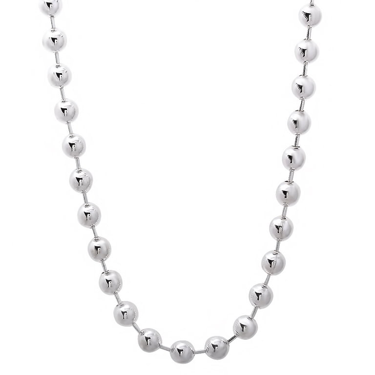5mm Solid .925 Sterling Silver Ball Ball Chain Necklace, 24 inches