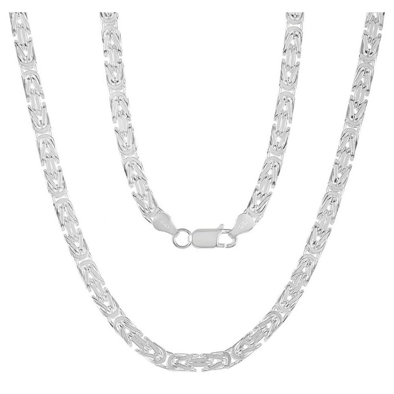 専用【新品未使用】narrow hook chain choker silver 5mm Solid .925 Sterling Silver Flat Byzantine Choker Chain