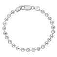 thumbnail image 1 of 5mm Solid .925 Sterling Silver Military Ball Chain Bracelet, 7 inches, 1 of 7