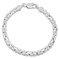 thumbnail image 1 of 5mm Solid .925 Sterling Silver Puffed Puffed Byzantine Chain Bracelet, 9.5 inches, 1 of 7