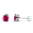 thumbnail image 1 of 5mm Solitaire Screw Back Stud Earring Round Simulated CZ Solid 925 Sterling Silver, 1 of 5