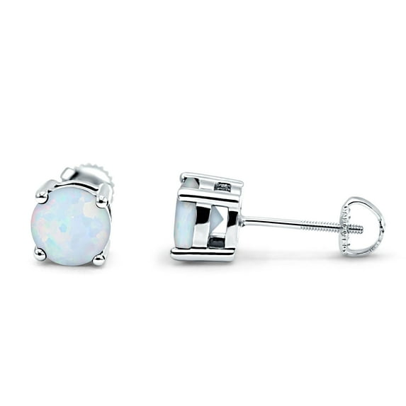 5mm Solitaire Screw Back Stud Earring Round Solid 925 Sterling Silver