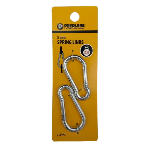 5mm Spring Links, 2 Pack, Zinc, Peerless Chain Company, #4712838