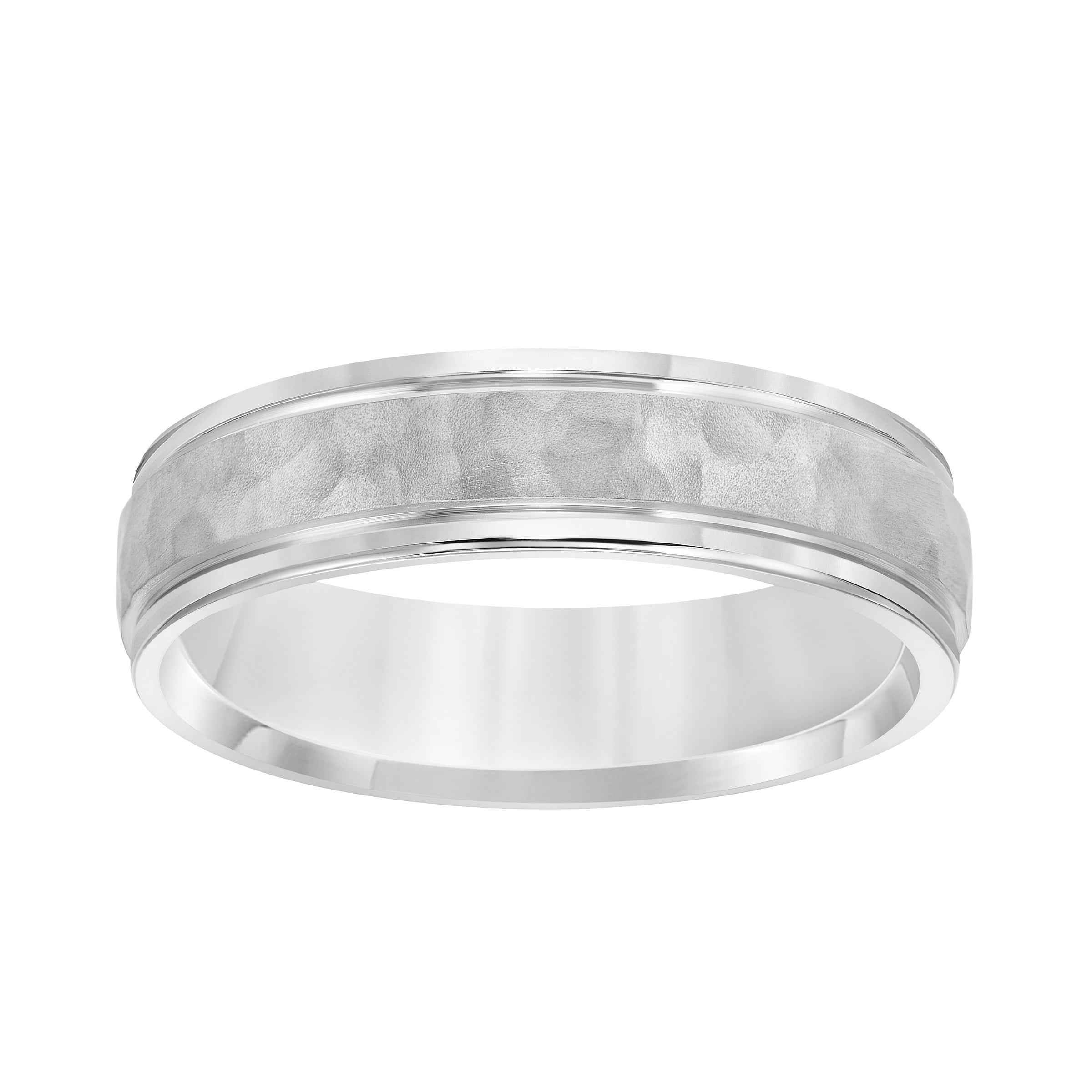 5mm Sterling Silver Wedding Band with Hammered Finish by Brilliance 5mm Sterling Silver Wedding Band with Hammered Finish by Brilliance